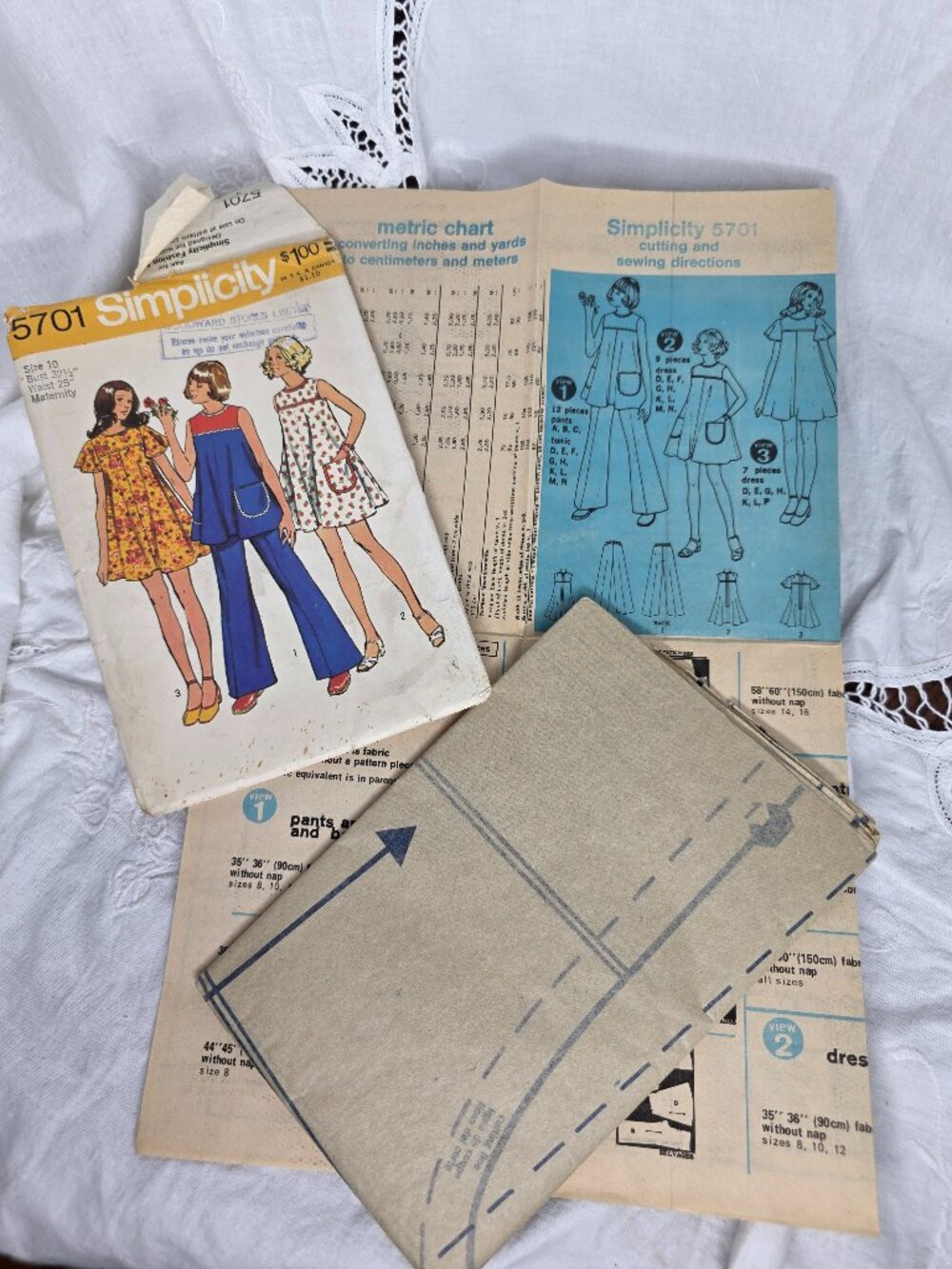 Vintage Simplicity 5701 Misses 10 Tunic or Dress and Pants Uncut 70s Wardrobe